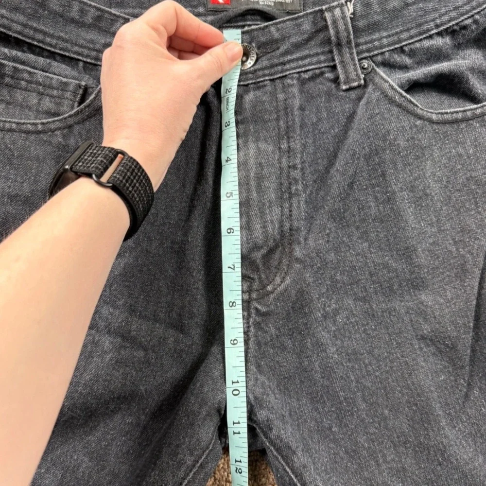 Southpole Mens‎ Moto Biker Jeans Washed Black Ribbed Knee Denim 34x32